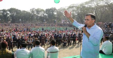 খুলনায় নির্বাচনী জনসভায় বিএনপি চেয়ারম্যান তারেক রহমান