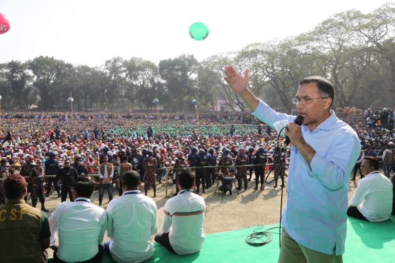 খুলনায় নির্বাচনী জনসভায় বিএনপি চেয়ারম্যান তারেক রহমান